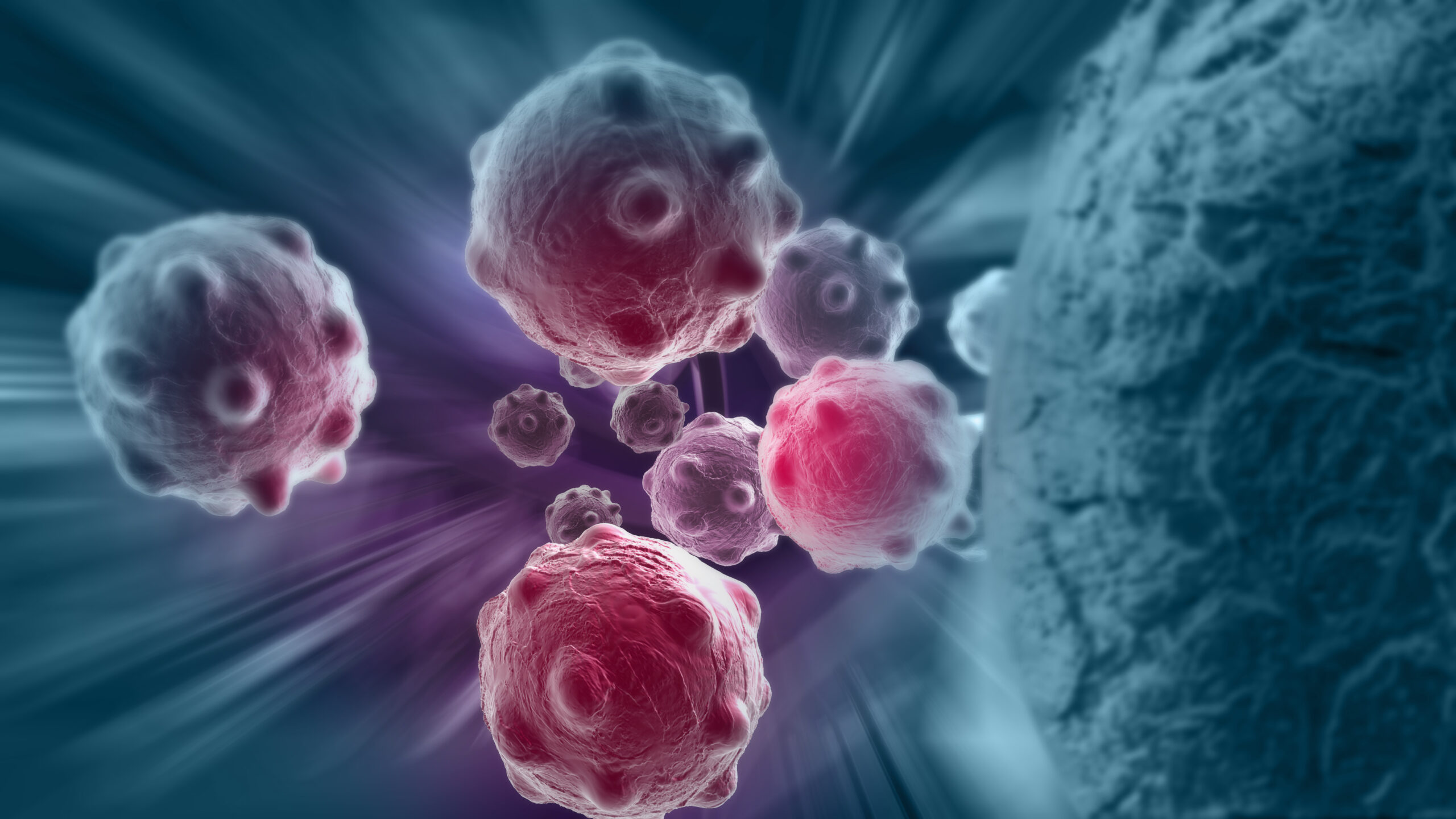 célula cancerígena feita em software 3d